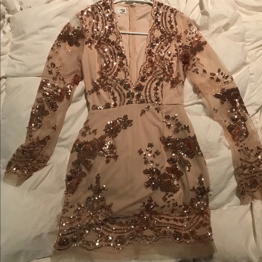 By the way Gold Dress